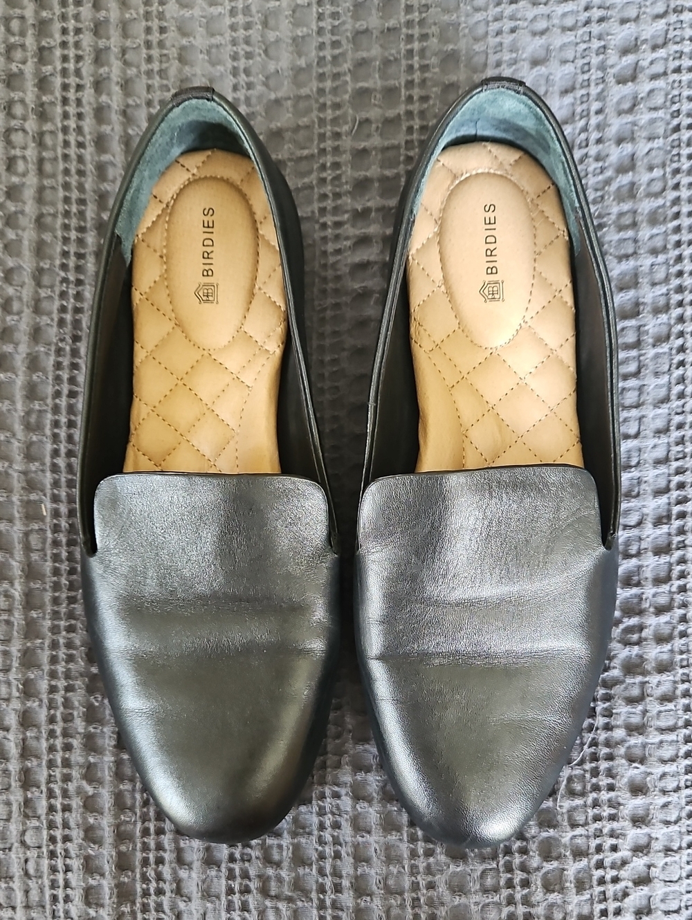 Birdies Black Leather Loafers